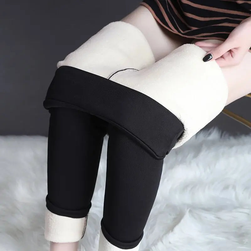 Women’s Winter Thermal Leggings – High Waist Fleece-Lined Slim Fit Pantyhose