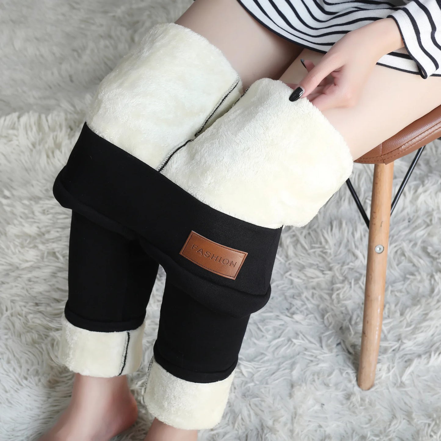 Women’s Winter Thermal Leggings – High Waist Fleece-Lined Slim Fit Pantyhose