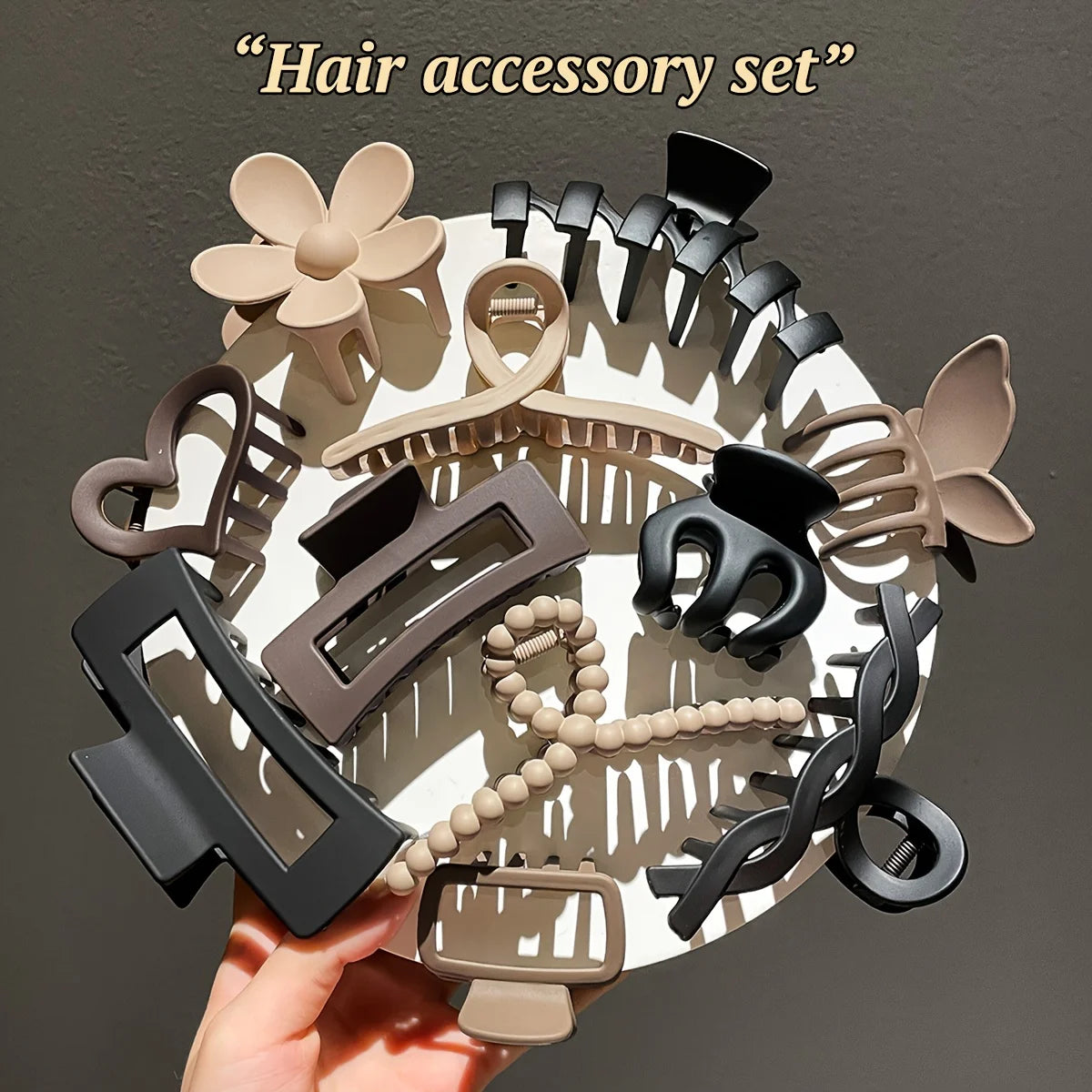 Women’s Frosted Hair Clip Set – High-End Shark Clips for Back Head Styling
