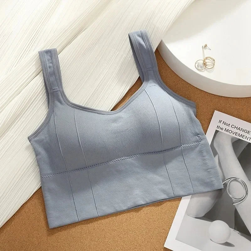 Women’s Seamless Sports Bra – Shockproof Push-Up Fitness Top | Anti-Sweat Yoga Crop Bra for Gym & Workout