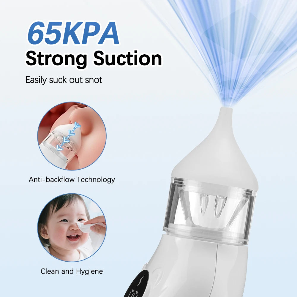 Baby Electric Nasal Aspirator – Quiet Rechargeable Nose Cleaner with 9 Suction Levels | Anti-Backflow