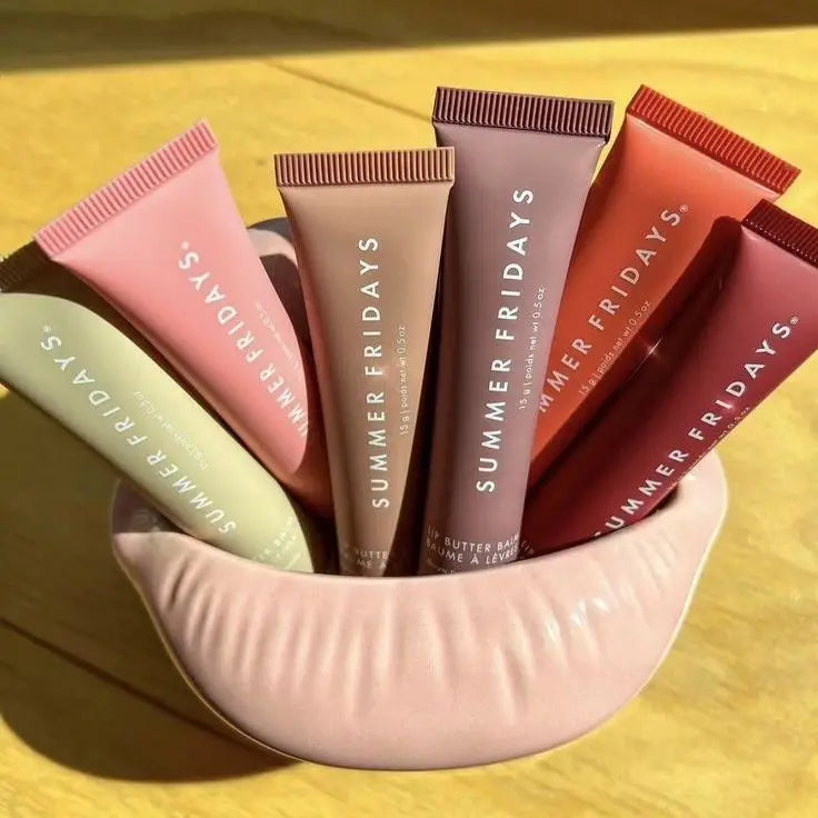 Summer Friday’s Vanilla Beige Lip Balm – Moisturizing Transparent Lipstick & Gloss Set | Hydrating Soft Tube Lip Makeup