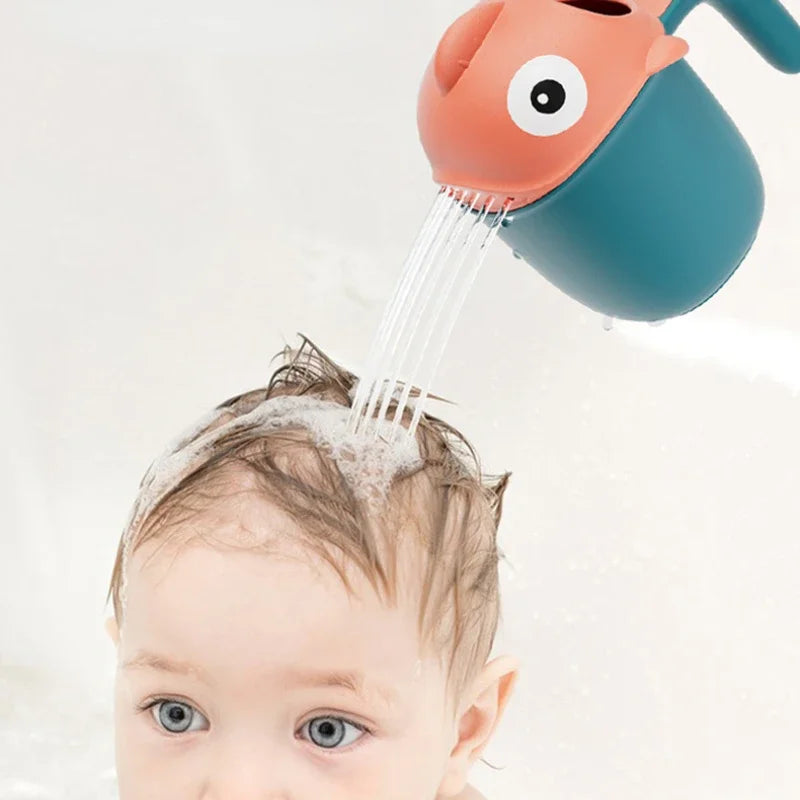 Baby Bath Rinse Cup with Cartoon Shark Design – Cute Shower Head Washing Cap for Newborns and Toddlers