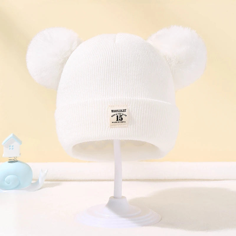 Autumn Winter Baby Knit Beanie Hat with Pom – Warm Knitted Hat for Boys & Girls | Soft Toddler Winter Cap