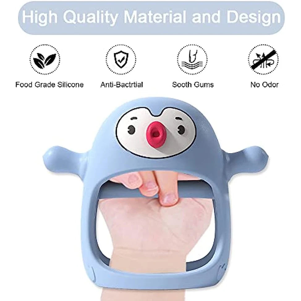 Penguin Silicone Teether for Babies - A Teether Pacifier for Newborns and Breastfeeding Babies