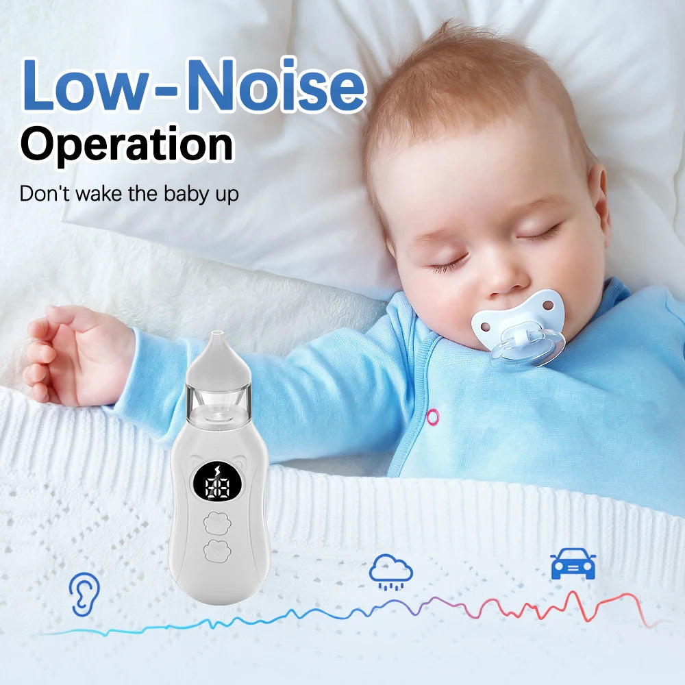 Baby Electric Nasal Aspirator – Quiet Rechargeable Nose Cleaner with 9 Suction Levels | Anti-Backflow