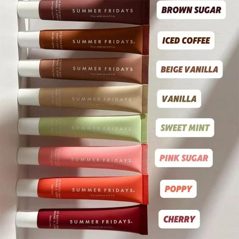 Summer Friday’s Vanilla Beige Lip Balm – Moisturizing Transparent Lipstick & Gloss Set | Hydrating Soft Tube Lip Makeup