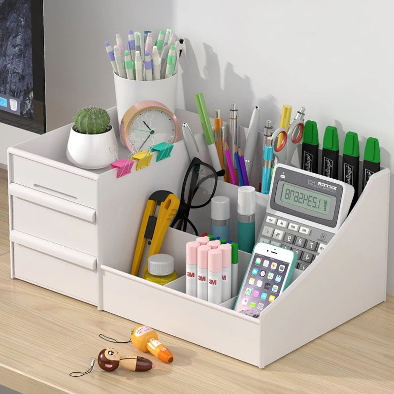White Plastic Makeup Storage Box – Drawer Organizer for Cosmetics, Skincare & Jewelry