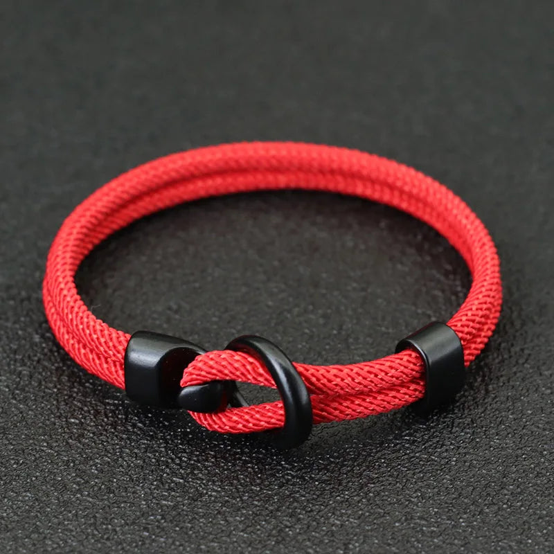 Men’s Double Layer Rope Bracelet – Outdoor Survival Paracord Bracelet, Trendy Charm Wristband Gift for Him