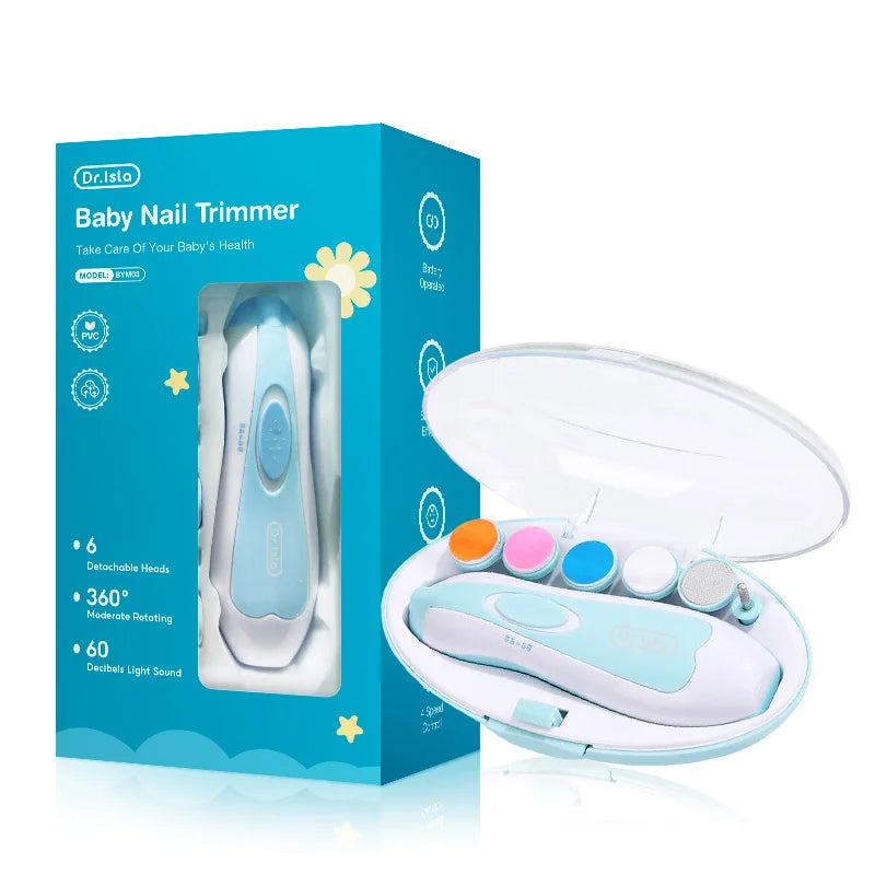 Electric Baby Nail Clipper with LED Light - Quiet Nail Clipper Set, 4 Speed Settings | Safe Baby Care Kit