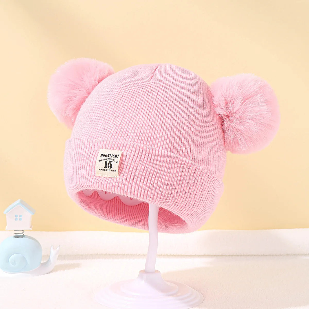 Autumn Winter Baby Knit Beanie Hat with Pom – Warm Knitted Hat for Boys & Girls | Soft Toddler Winter Cap