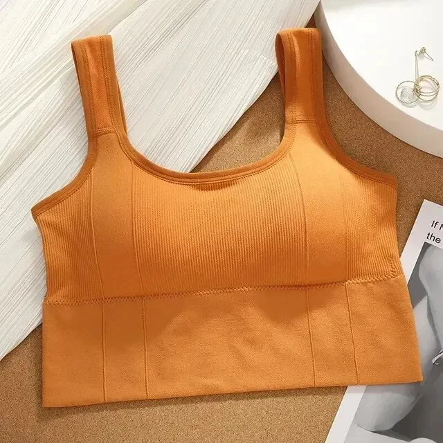 Women’s Seamless Sports Bra – Shockproof Push-Up Fitness Top | Anti-Sweat Yoga Crop Bra for Gym & Workout