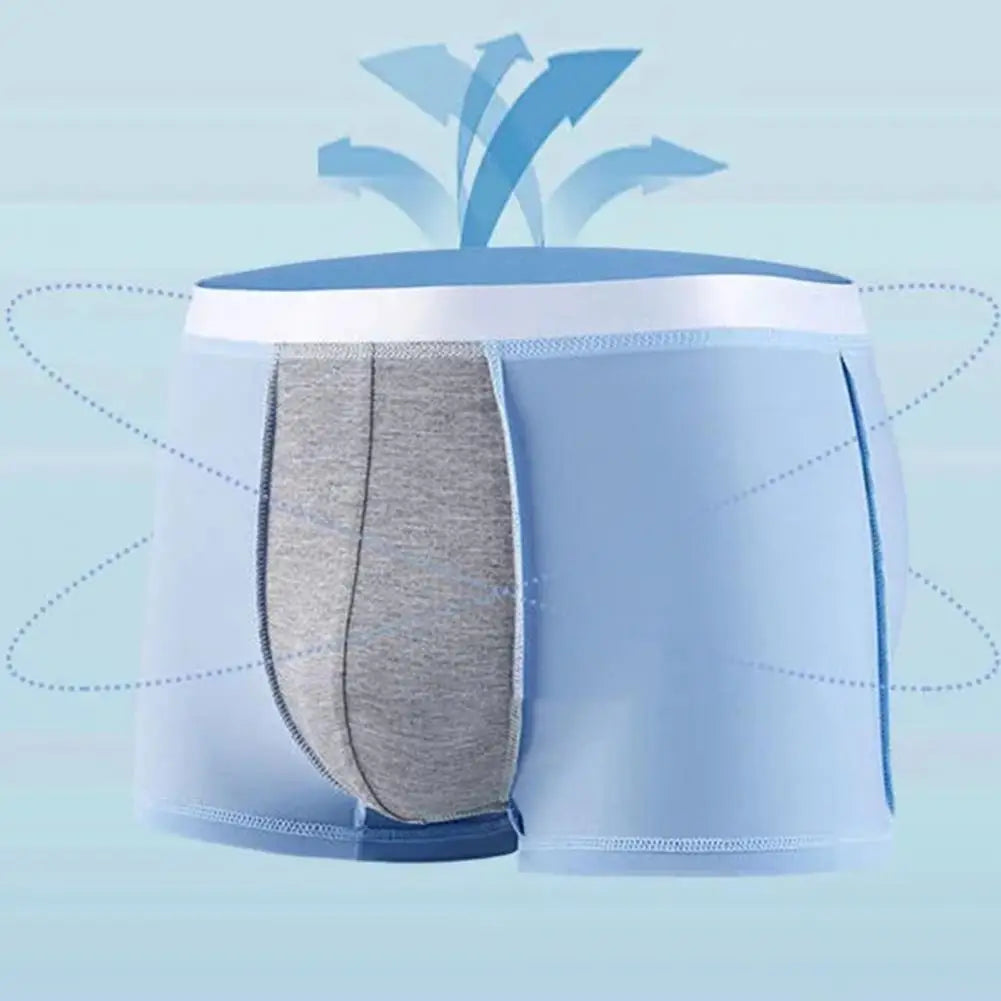4-Pack Men’s Ice Silk Boxer Shorts – Breathable Seamless Underwear with Convex Design