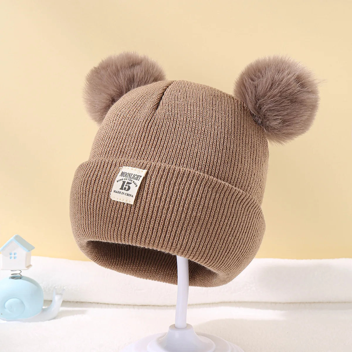 Autumn Winter Baby Knit Beanie Hat with Pom – Warm Knitted Hat for Boys & Girls | Soft Toddler Winter Cap