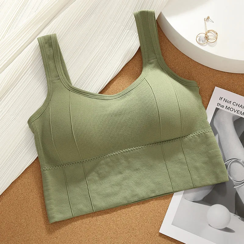Women’s Seamless Sports Bra – Shockproof Push-Up Fitness Top | Anti-Sweat Yoga Crop Bra for Gym & Workout