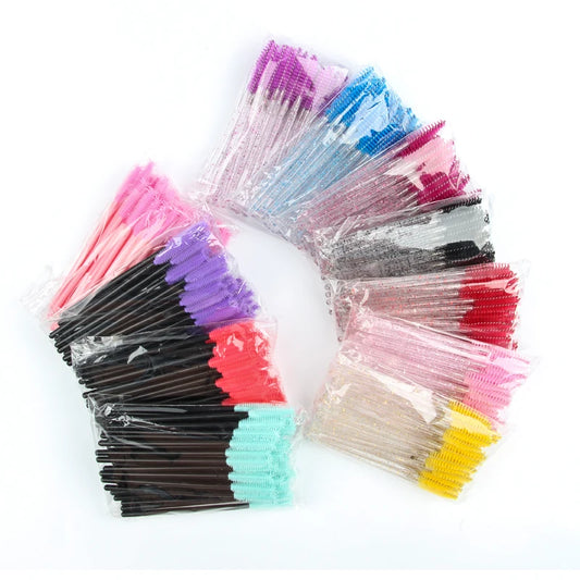 Disposable Eyelash Brushes – Mascara Wands Applicator Spoolers Makeup Tools for Lash & Brow Grooming