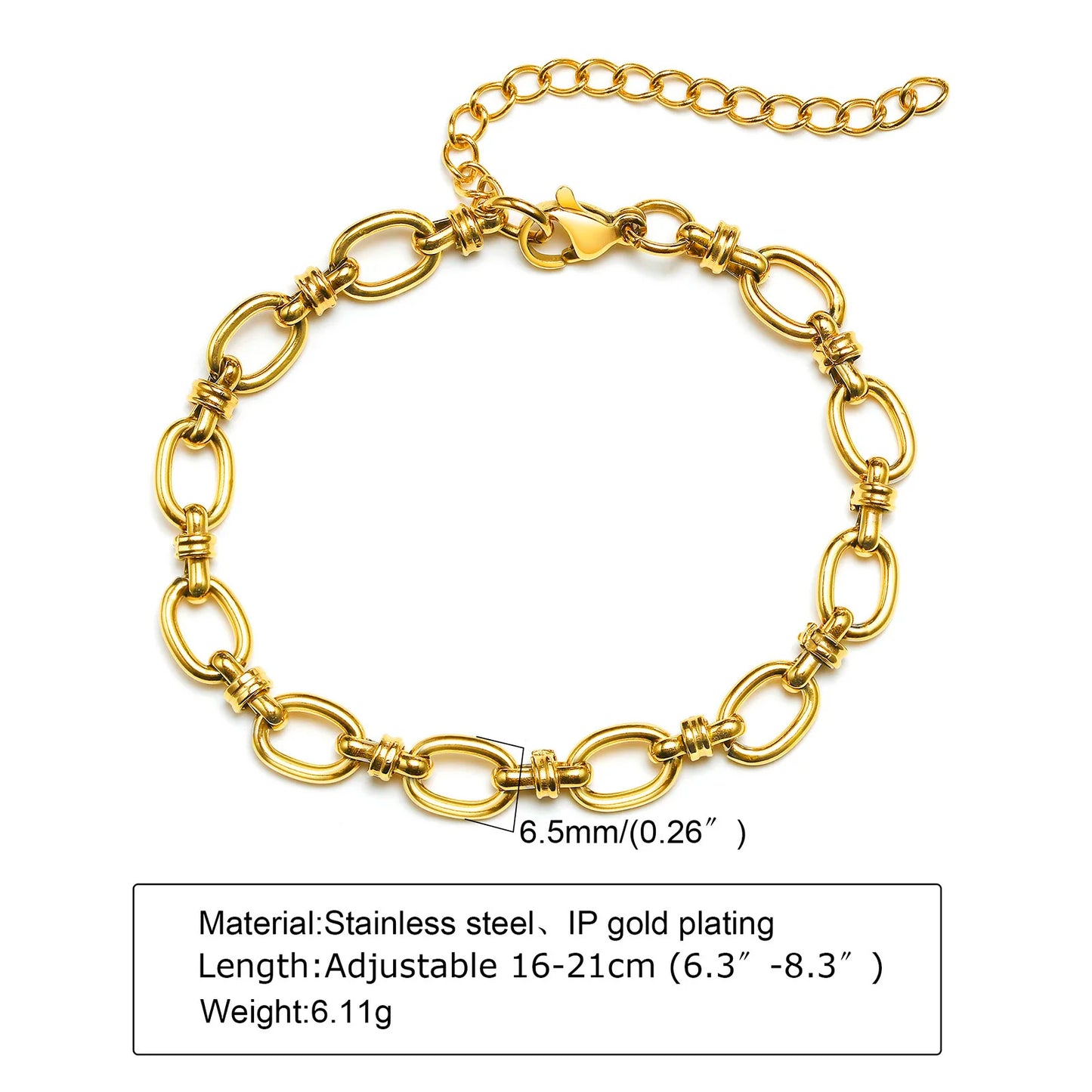 Men’s Stainless Steel Cross Bracelet –  Fashion Link Chain, Gift for Him