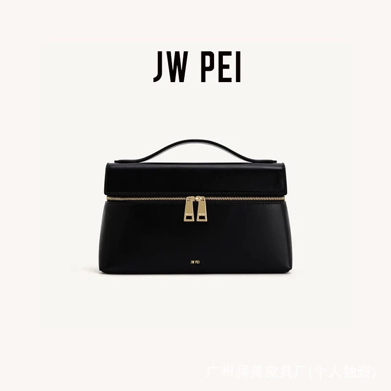 JW PEI Luxury Box Bag – Women's Handheld & Shoulder Crossbody Bag, Canvas with Gold Hardware