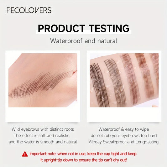 Waterproof Eyebrow Pen – 4 Tip Microblading Tattoo Pencil, Long-lasting Natural Eyebrow Makeup