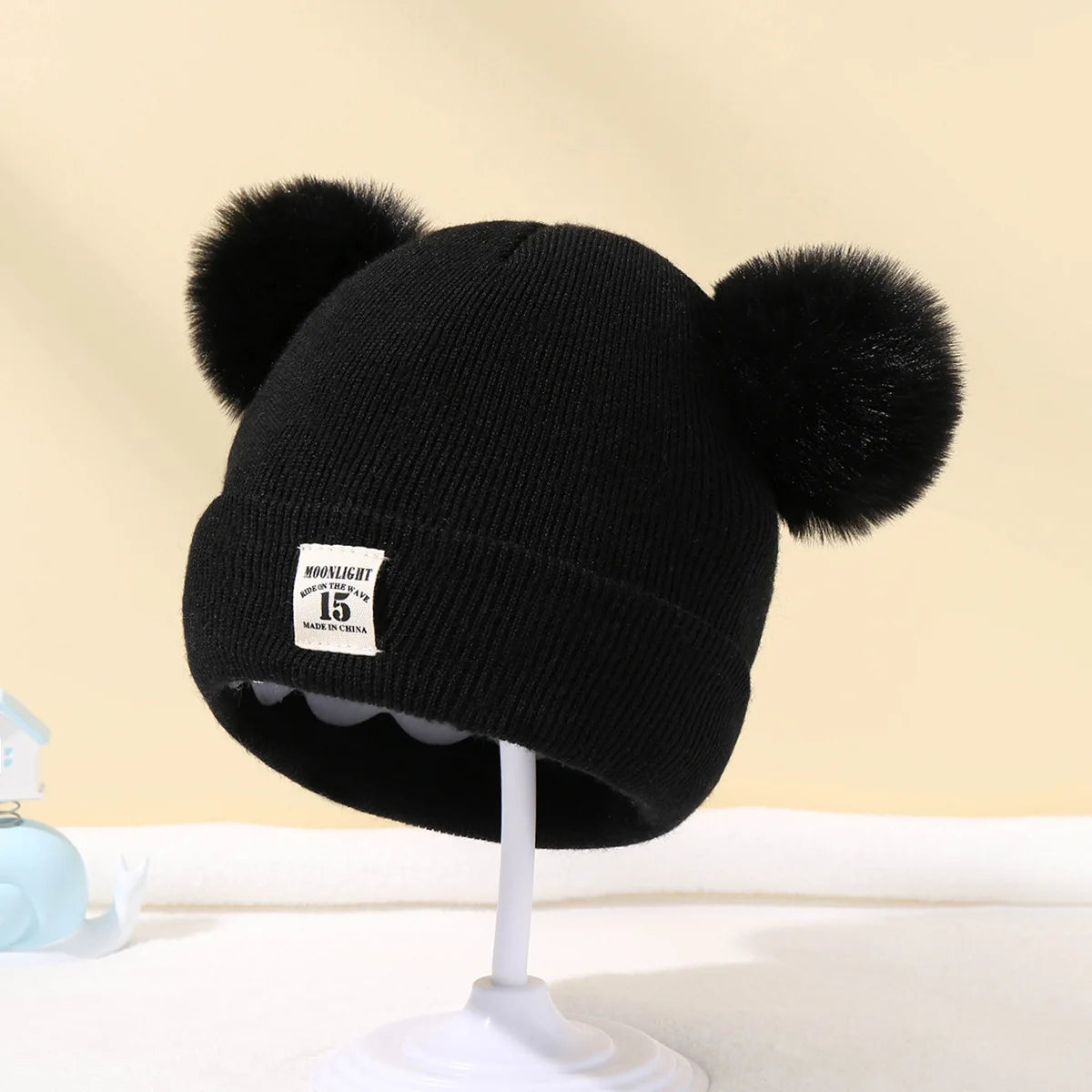 Autumn Winter Baby Knit Beanie Hat with Pom – Warm Knitted Hat for Boys & Girls | Soft Toddler Winter Cap