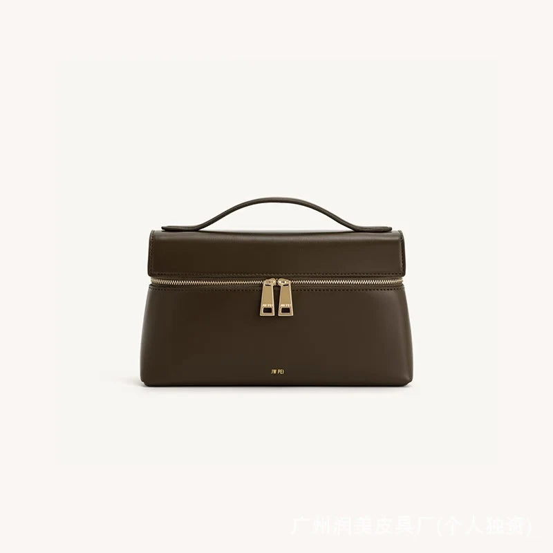 JW PEI Luxury Box Bag – Women's Handheld & Shoulder Crossbody Bag, Canvas with Gold Hardware