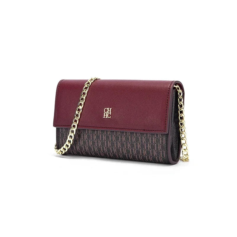 Ceiba Bags Women’s Crossbody Bag – Luxury Chain Shoulder Bag with Letter Design & Color Block Style