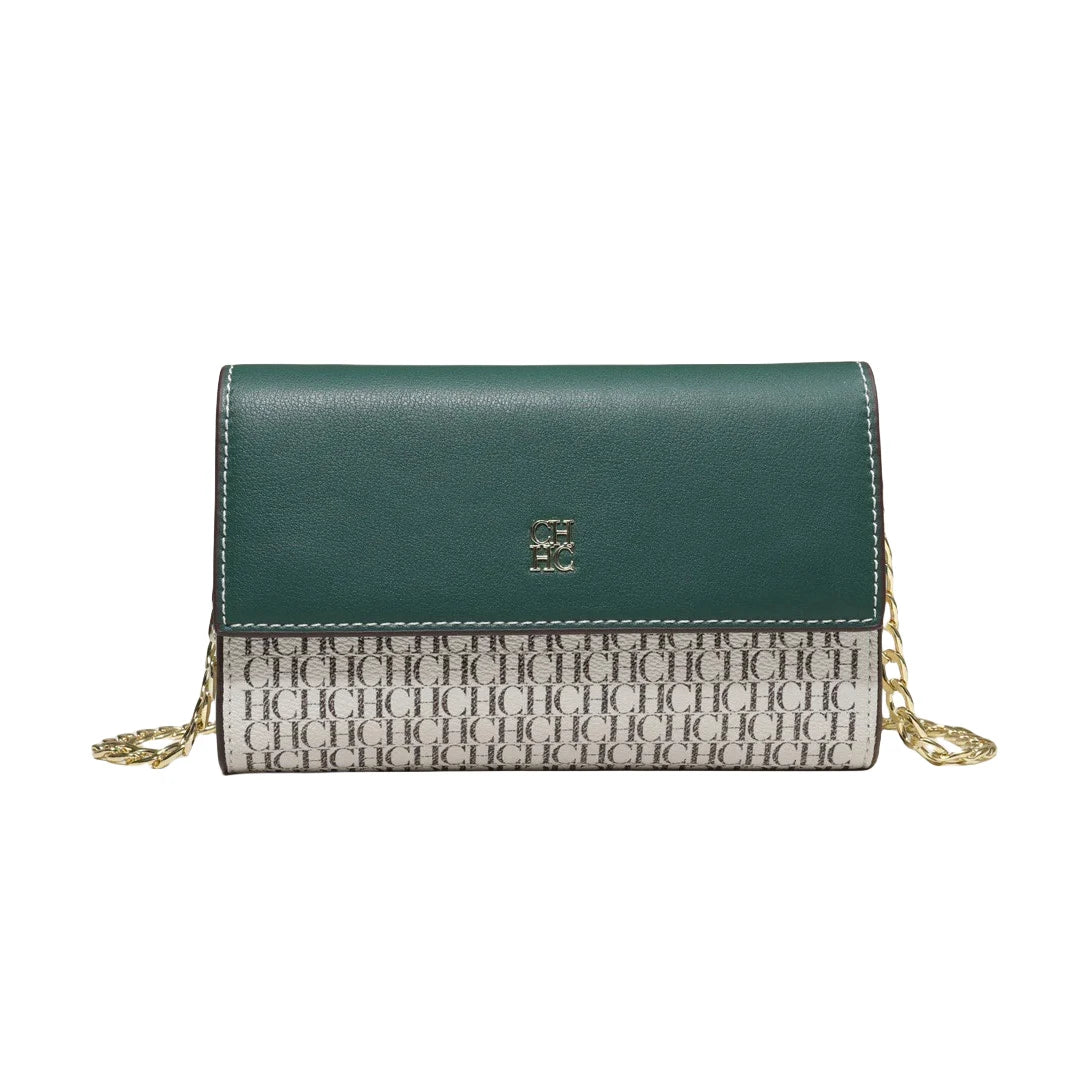 Ceiba Bags Women’s Crossbody Bag – Luxury Chain Shoulder Bag with Letter Design & Color Block Style