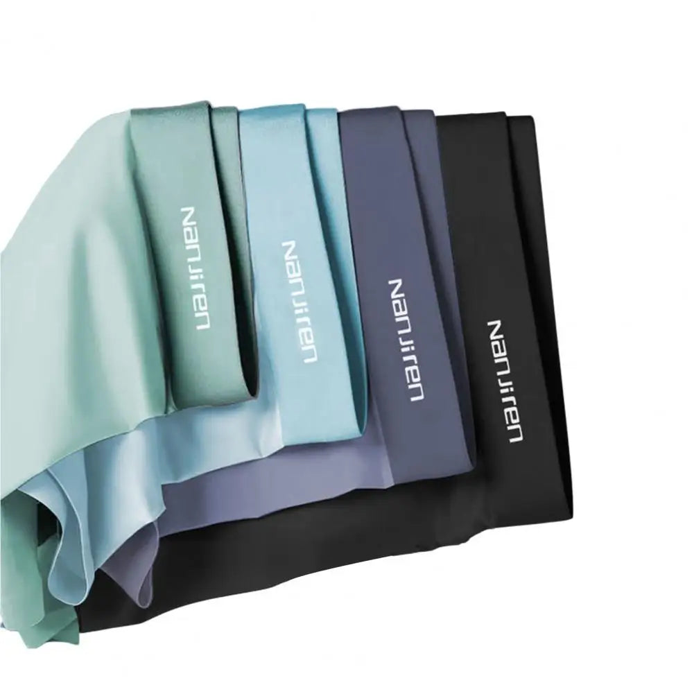 4-Pack Men’s Ice Silk Boxer Shorts – Breathable Seamless Underwear with Convex Design