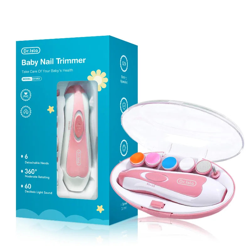 Electric Baby Nail Clipper with LED Light - Quiet Nail Clipper Set, 4 Speed Settings | Safe Baby Care Kit