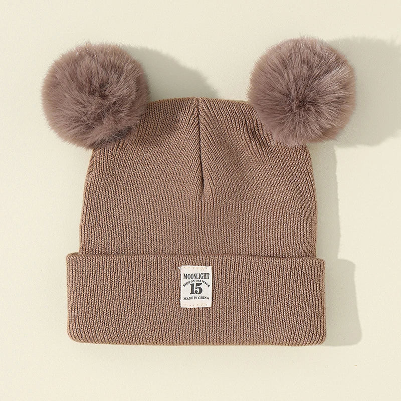 Autumn Winter Baby Knit Beanie Hat with Pom – Warm Knitted Hat for Boys & Girls | Soft Toddler Winter Cap