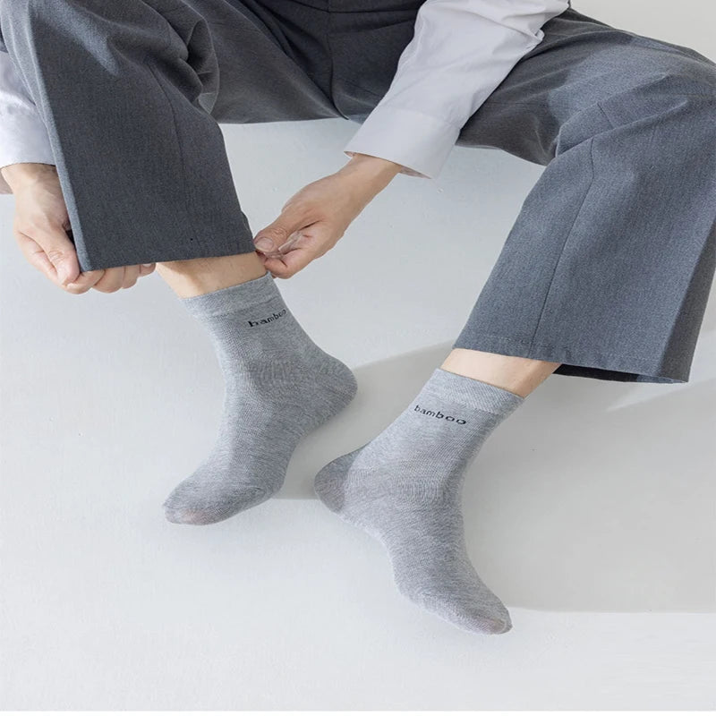 Men’s Bamboo Socks – Breathable Casual Business Crew Socks