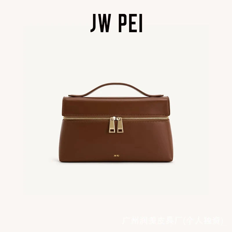 JW PEI Luxury Box Bag – Women's Handheld & Shoulder Crossbody Bag, Canvas with Gold Hardware