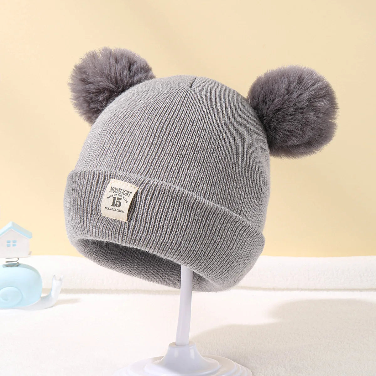 Autumn Winter Baby Knit Beanie Hat with Pom – Warm Knitted Hat for Boys & Girls | Soft Toddler Winter Cap
