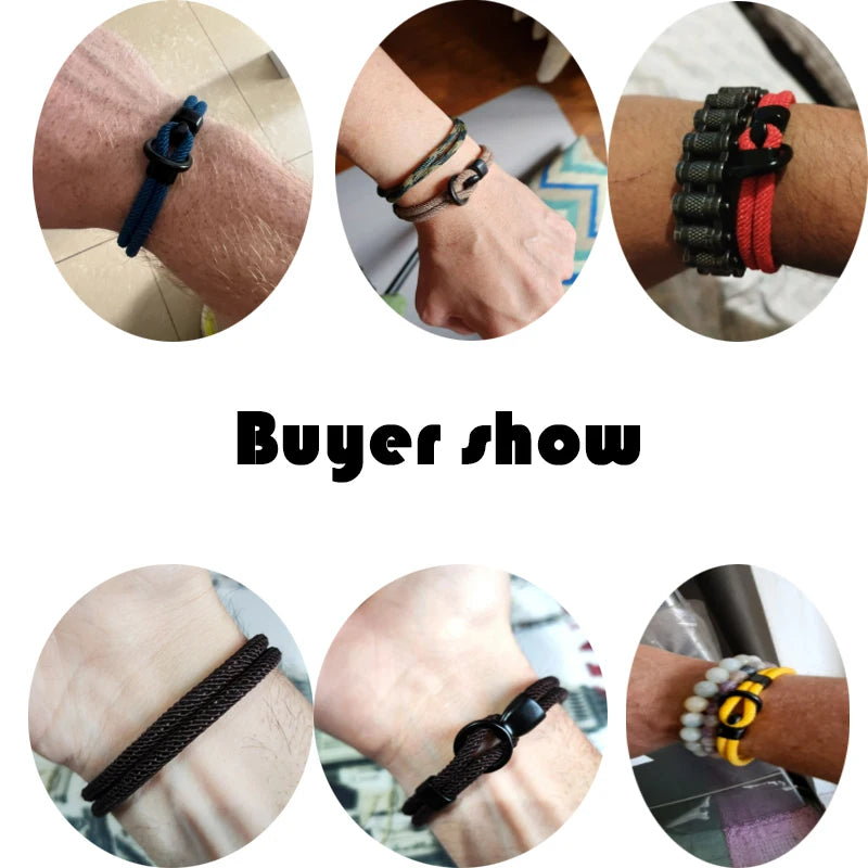 Men’s Double Layer Rope Bracelet – Outdoor Survival Paracord Bracelet, Trendy Charm Wristband Gift for Him