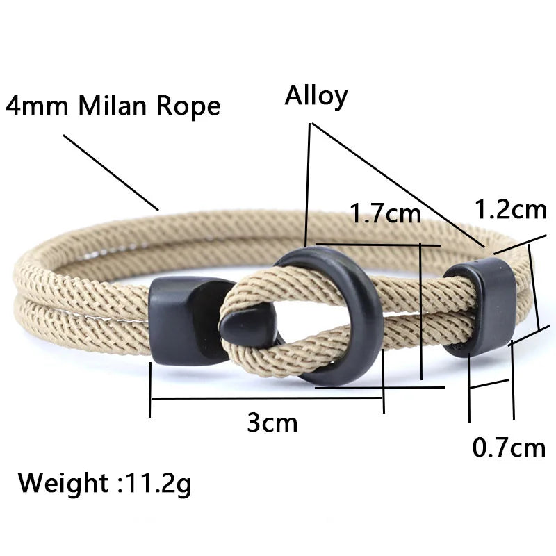 Men’s Double Layer Rope Bracelet – Outdoor Survival Paracord Bracelet, Trendy Charm Wristband Gift for Him