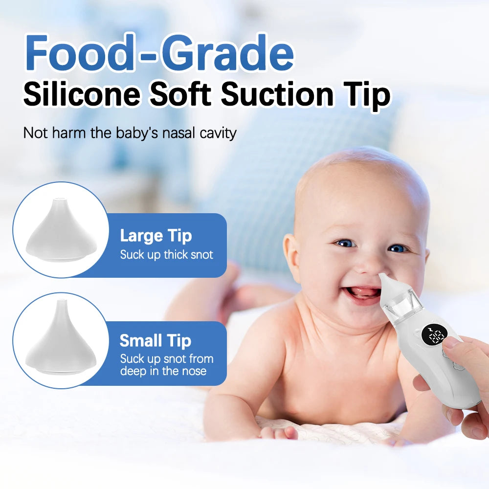 Baby Electric Nasal Aspirator – Quiet Rechargeable Nose Cleaner with 9 Suction Levels | Anti-Backflow