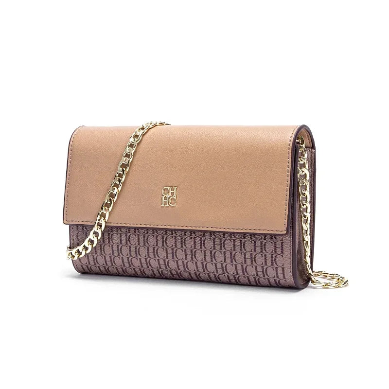 Ceiba Bags Women’s Crossbody Bag – Luxury Chain Shoulder Bag with Letter Design & Color Block Style