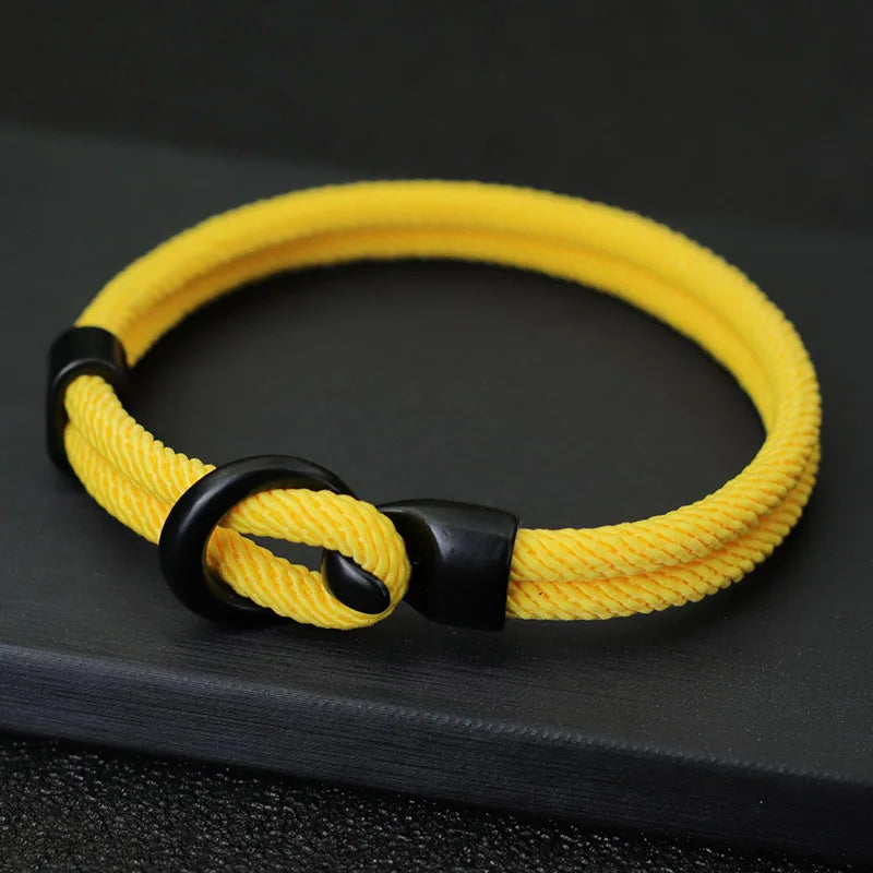 Men’s Double Layer Rope Bracelet – Outdoor Survival Paracord Bracelet, Trendy Charm Wristband Gift for Him