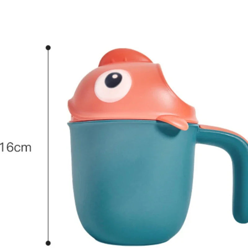 Baby Bath Rinse Cup with Cartoon Shark Design – Cute Shower Head Washing Cap for Newborns and Toddlers